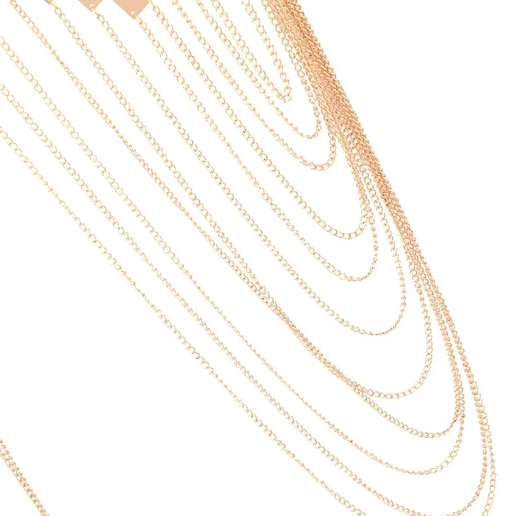 Sexy Gold Alloy Body Chain Designer Luxury Jewelry Bikini Top for Women Lingerie Beachwear Prom