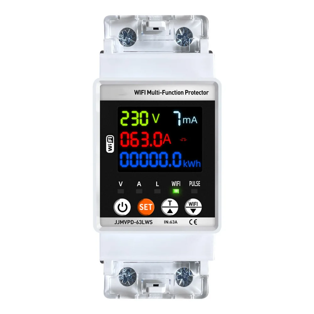 

Innovative 63A Leakage Protection Device Featuring Intuitive Wireless Control & Detailed Measurement Readouts on an LCD Screen