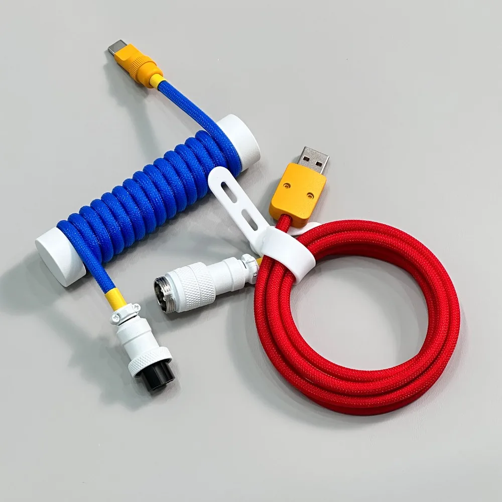 UNKNOWN ERROR Z65 Aviation Plug Coiled Keyboard Cable 8K Polling Rate Custom Portable Two-Section Magnetic Keyboard Accessories