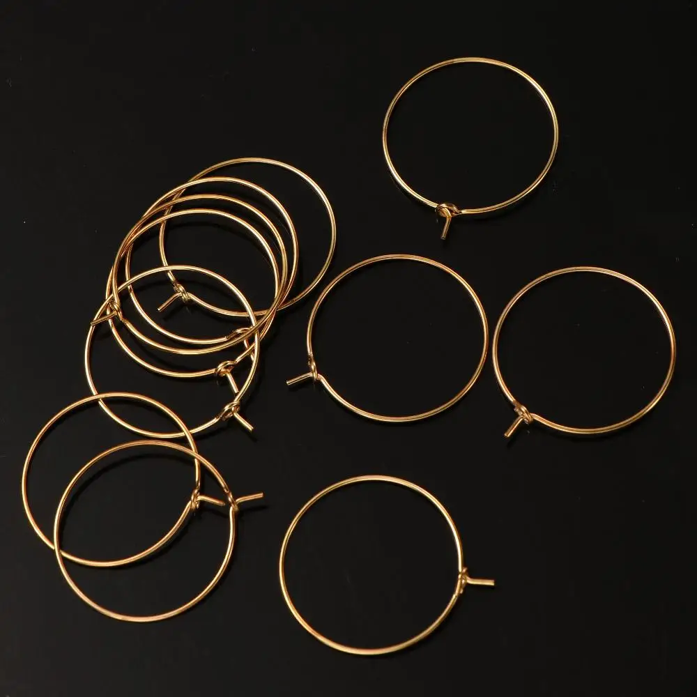 100pcs Wire Hoops for Party,Bar Glass bottle Labeling DIY Wine Gift Glass Charm Wine Rings Glass Tags Earring Hoop Material