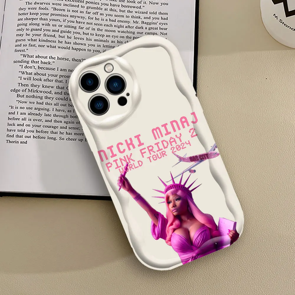 Pink Friday 2 Nicki Minaj Rapper Phone Case For iPhone 15 14 13 12 11 Pro Max Mini 7 8 Plus X XS XR SE Cool Luxury 3D Wave Cover