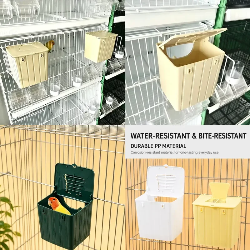 for Eco Friendly Plastic Bird Breeding Nest Box Internal External Use Safety Button Closure Design  Pet Birds