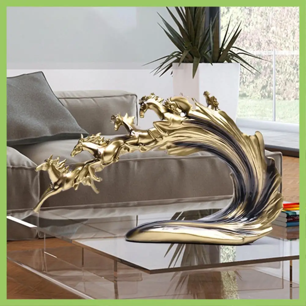 

ABJT-(1Pcs) Wanma Pentium Decoration, Living Room Decoration, European Style Home Decoration, Horse Resin Crafts (45X11x27cm)