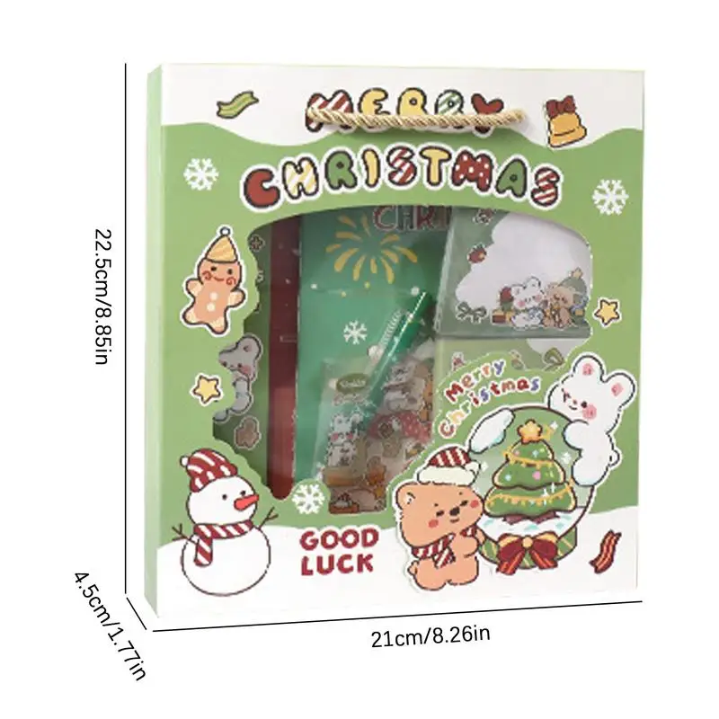 Милые канцелярские принадлежности для детей, рождественские забавные канцелярские принадлежности для студентов, милые детские канцелярские принадлежности, красочные канцелярские принадлежности с сумкой для подарков