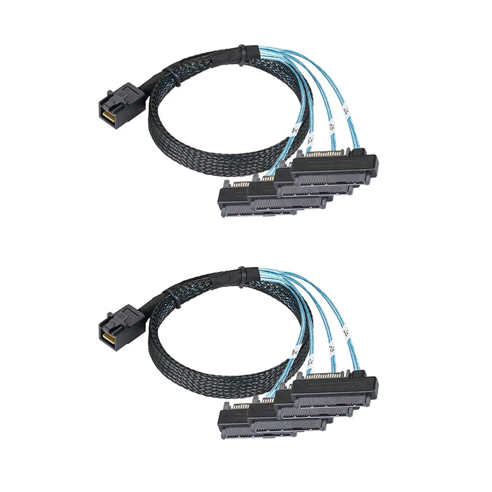 SAS SATA Cable SFF-8643 To 4 SFF-8482 Internal Mini SAS HD to 4 SFF-8482 connector with 15pin Power Port Hard Drive Splitter