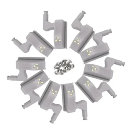 10pcs 범용 옷장 LED 조명 센서 주방 룸 참신 조명 야간 조명 인테리어 힌지 캐비닛 드롭 배송