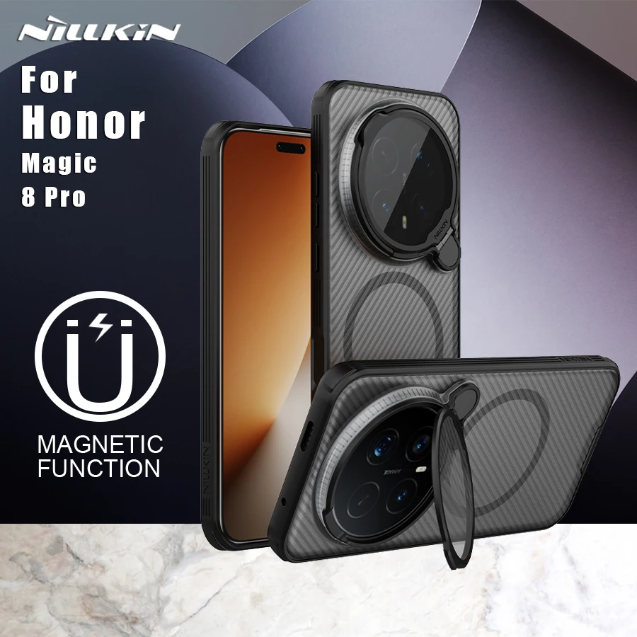 Nillkin For Honor Magic 8 Pro 5G Magnetic Case CamShield Prop Adapt Lens Magsafe Camera with Stand Protection Back cover Case