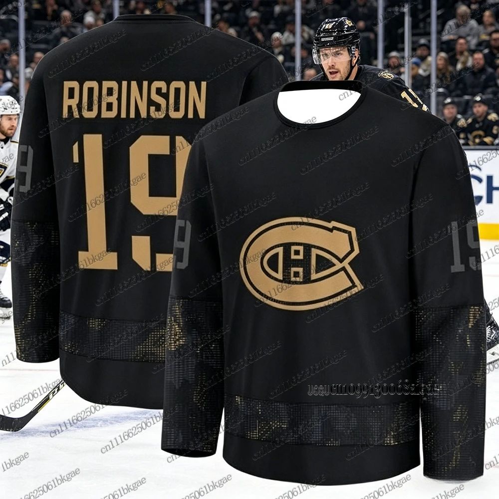 Herbst-Winter Neue Eishockey-Trikots für Herren Montreal Canadie Schwarz-Goldene Hockey-Trikots Damen Herren Lässige Langarm-Trikots – Detail 12