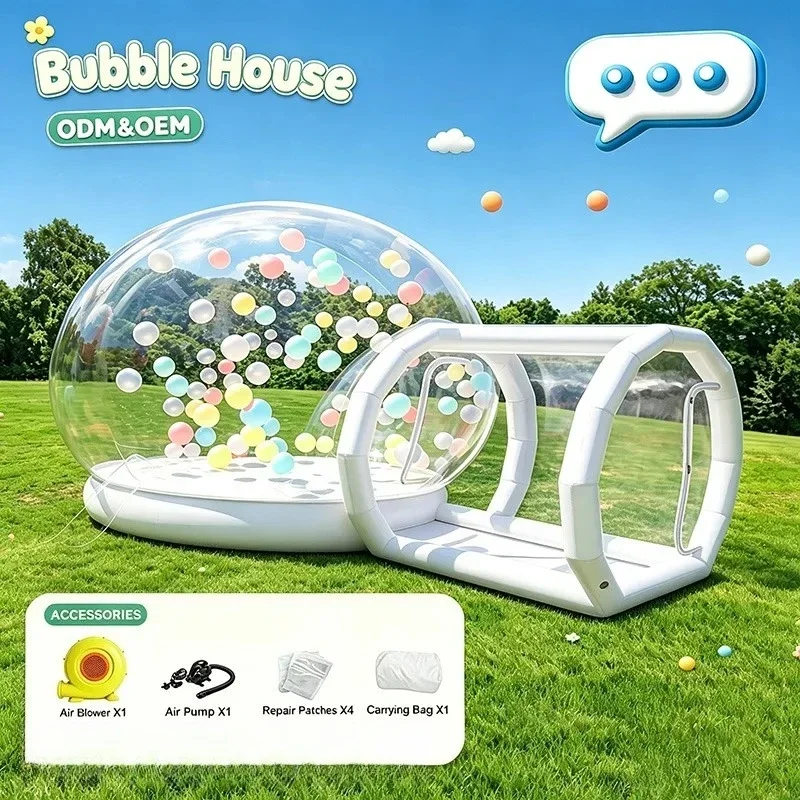 for Balloon Party Advertising Event Decoration Transparent Inflatable Bubble House With Spring Trampoline,  Sky Balloon House