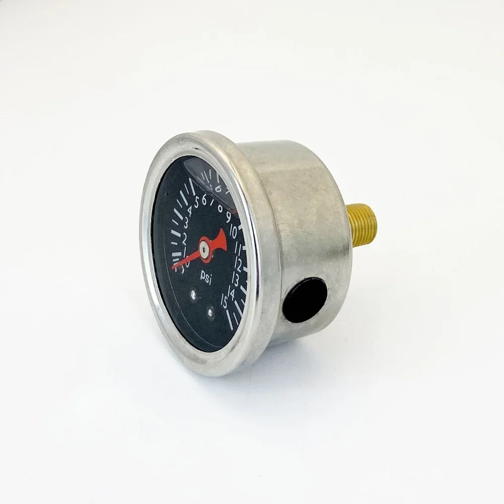 0 15 psi Fuel Oil Pressure Gauge with Axial For Dial and 1/8\'\' NPT Thread Shock Resistant for Vehicle Oil Pressure Monitoring