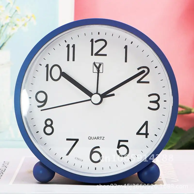 Large Character Student Alarm Clock LCD Display Quiet Tabletop Bedside Clock Modern Minimalist Design Battery Operated