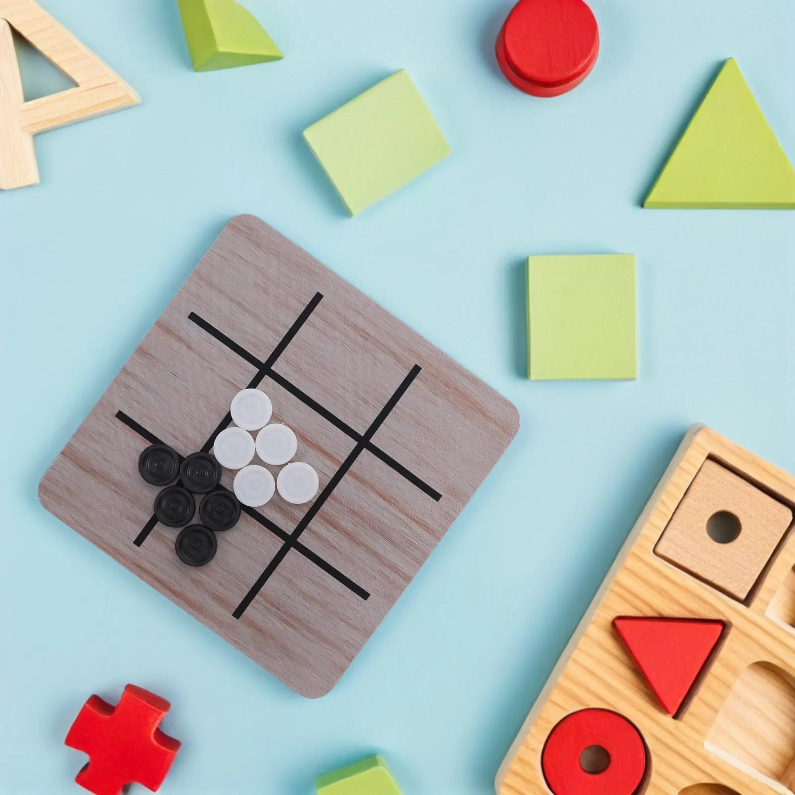 

4 in 1 Board Game Wooden Puzzle Strategy Set for Children Family Indoor Activity Game