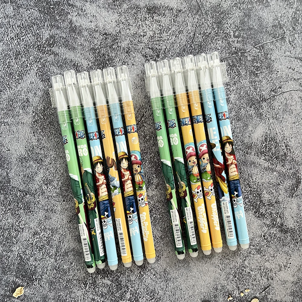 12pcs One Piece Magic Erasable Gel Pens Set Blue Ink 0.5mm Fine Point Neutral Student Office School Supplies Birthday Gift