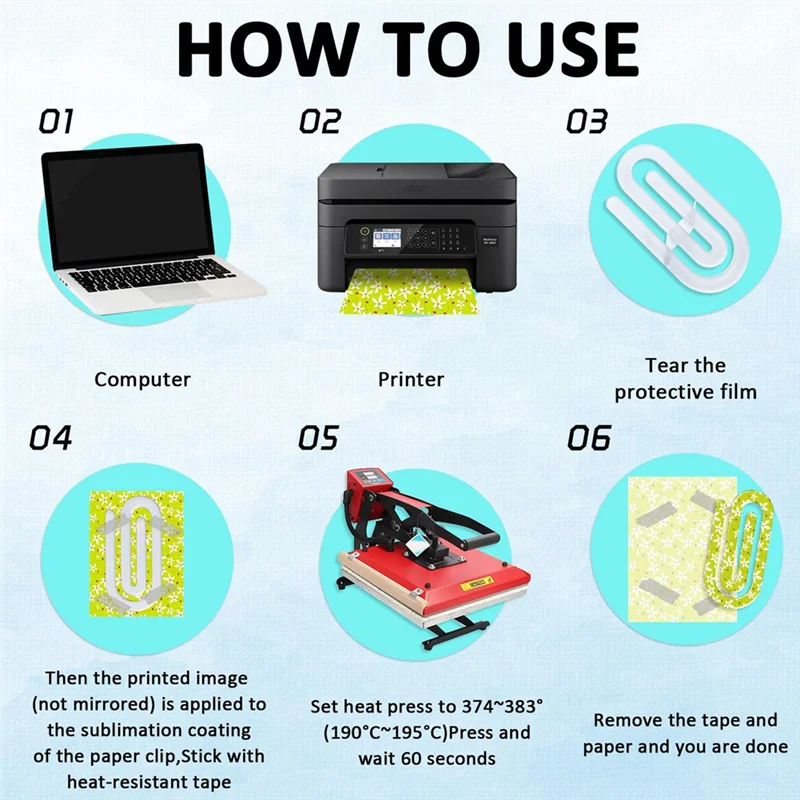 

AT63-20 Pack Sublimation Blanks Acrylic Paper Clips,4Inch X 2Inch Jumbo Sublimation Paper Clips For Office Home School DIY