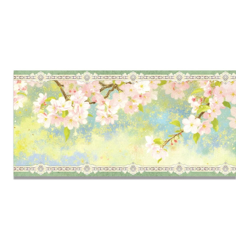 Xuan Paper Long Scroll, 15m x 34cm Semi-Sized Rice Paper Roll, Thick Calligraphy Supply Flower Pattern