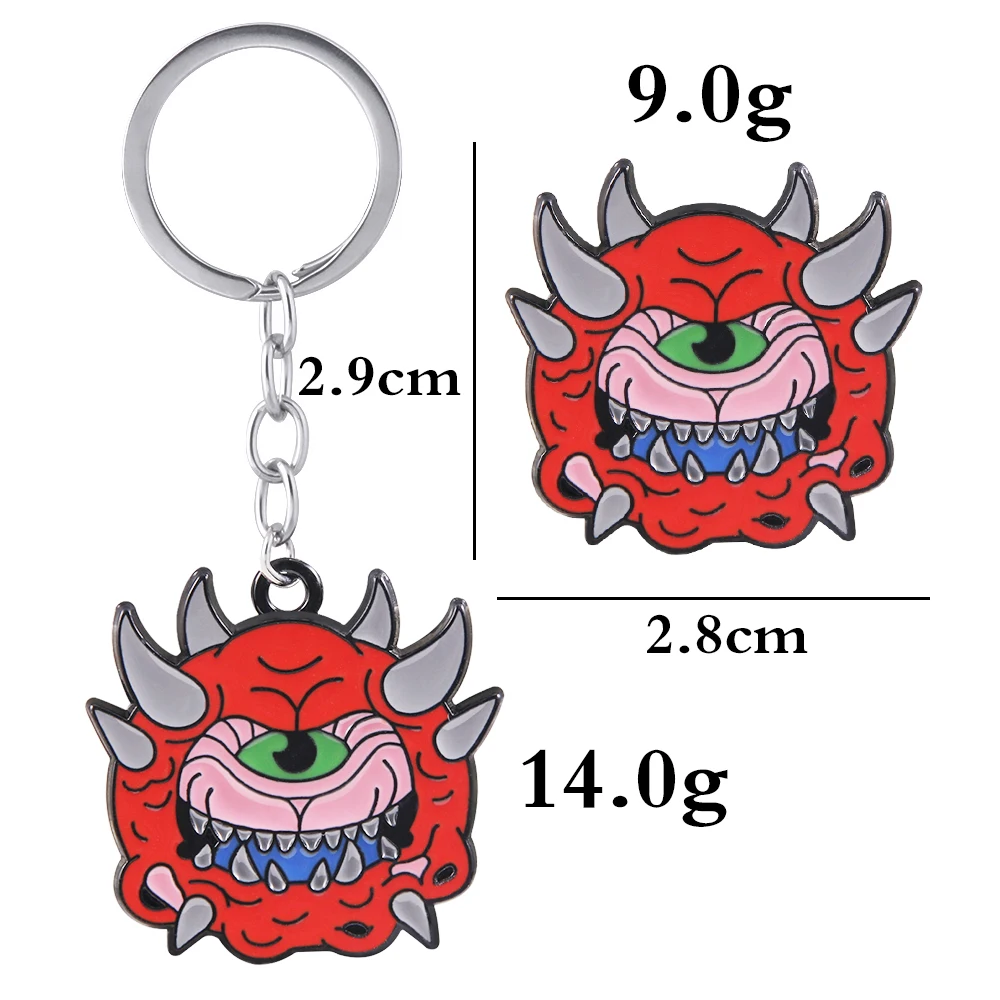 Game Doom Slayer Keychain Cartoon Giant Brain Demon Pendant Sword of Judgment Keyring For Game Fans Cosplay Props Jewelry Gifts