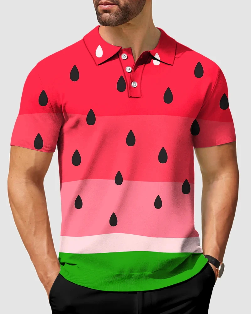 

Funny Mens Polo Fashion 3D Cool Printing T-Shirts Hip Hop Trend Street Tops Lapel Short Sleeve Blouse Clothes Polos Para Hombre