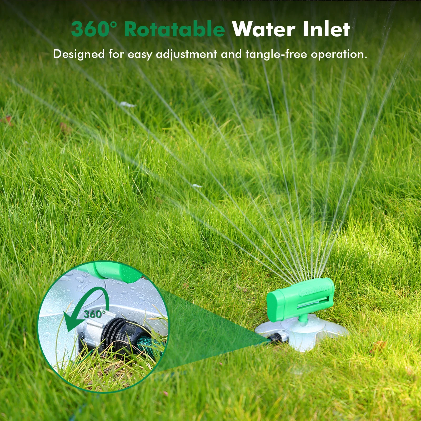 Turbo Oscillating Water Sprinkler Garden Tool 3200 sq.ft Automatic Watering Garden Lawn Water Sprinklers Irrigation Spray Nozzle