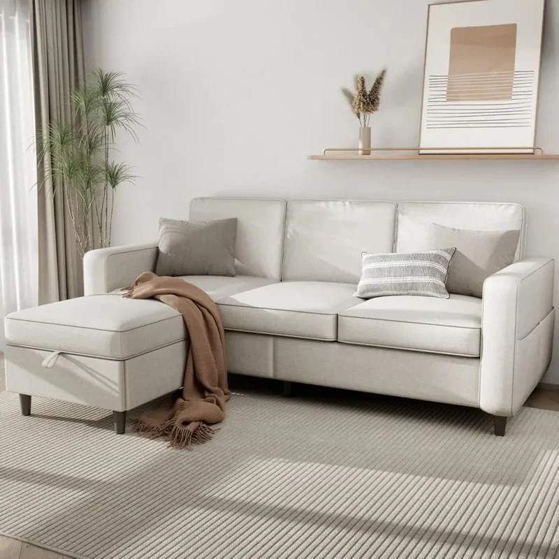 

Modern Sectional Sofa L Shaped Cloud Couch Comfy Modular with Storage Chaise Washable Covers Suitable