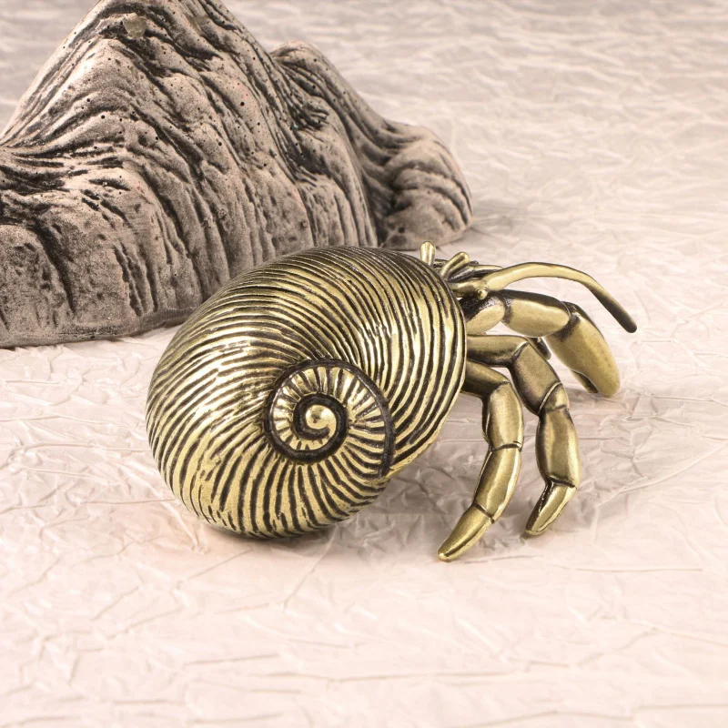 Large Hermit Crab Brass Ornament Tea Desk Pet Store Decoration Antique Bronze Craft Wholesale