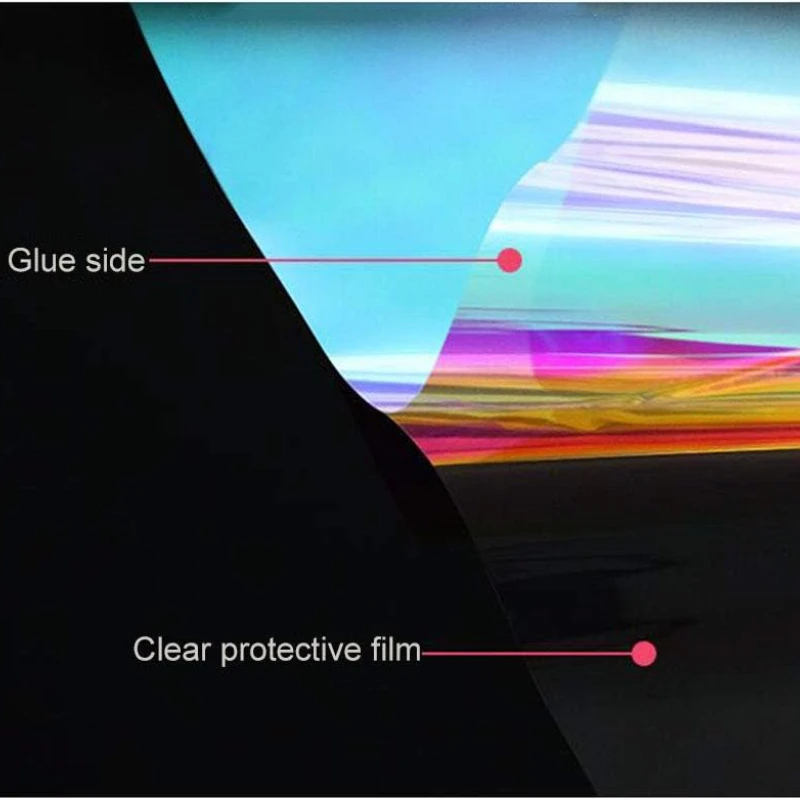 Niebieska folia okienna kameleona efekt tęczy przezroczysta folia holograficzna folia statyczne przylgnięcie PVC do dekoracji szklana do