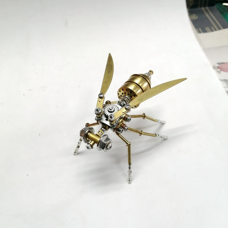 Steampunk Mechanical Insect Ornaments Metal Assembled Wasp Desktop Bumblebee Model