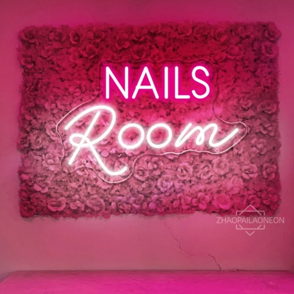 Nails Room Neon Led Sign Neon Logo Beauty Salon Nail Salon Shop Neon Lights Wall Art Decoration Nail Sign Light Nails Neon Sign