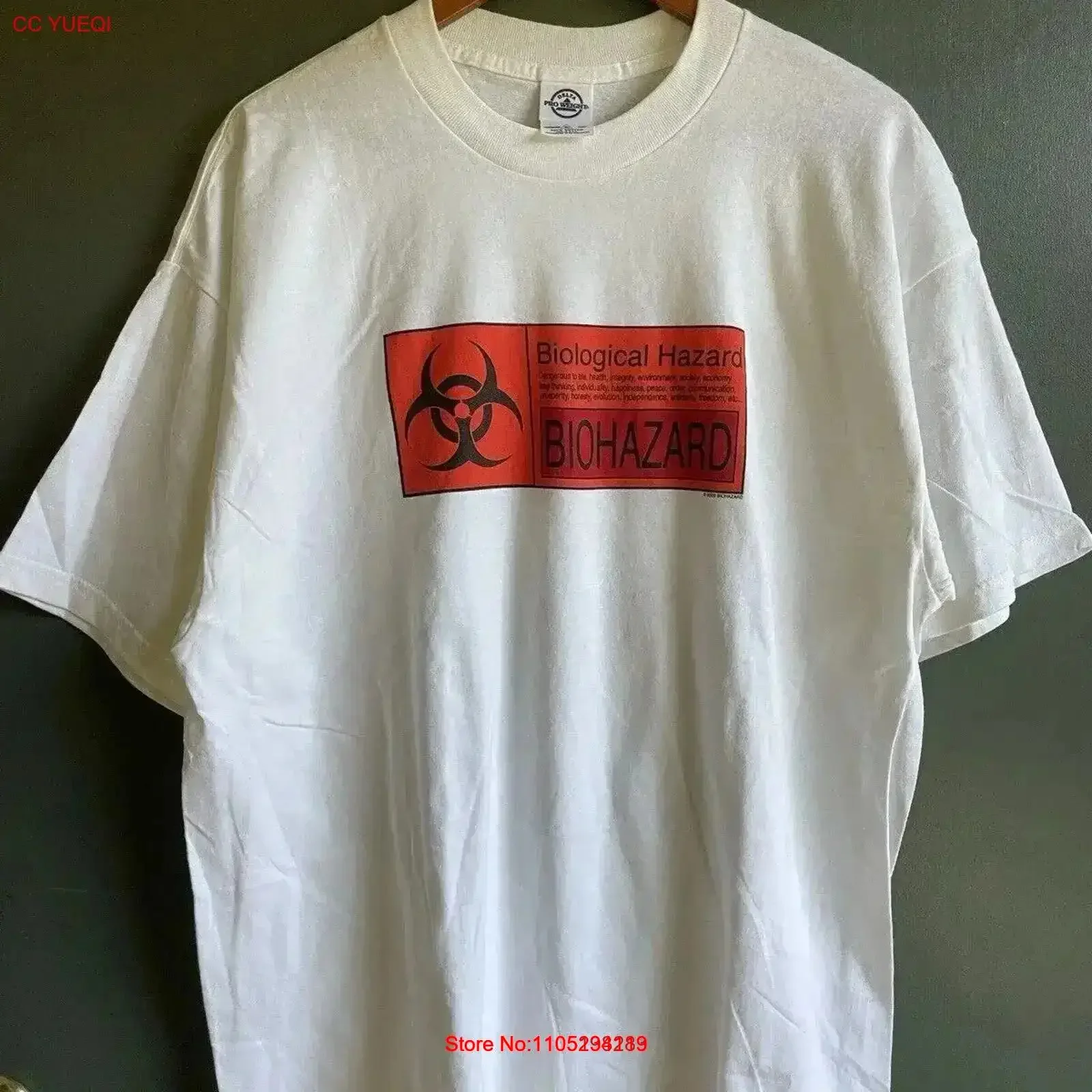 Vintage 2002 Biohazard Hardcore T Shirt Band Y2K Metal Size XL 23x30 DEADSTOCK Washed graphic streetwear homme Slightly Soft