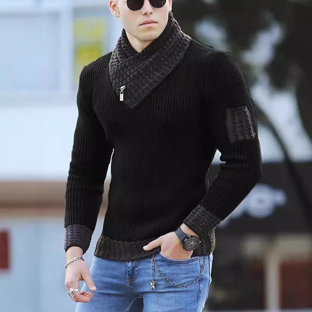 Korean Fashion Autumn Men Casual Vintage Style Sweater Wool Turtleneck Oversize 2024 Winter Men Warm Cotton Pullovers Sweaters