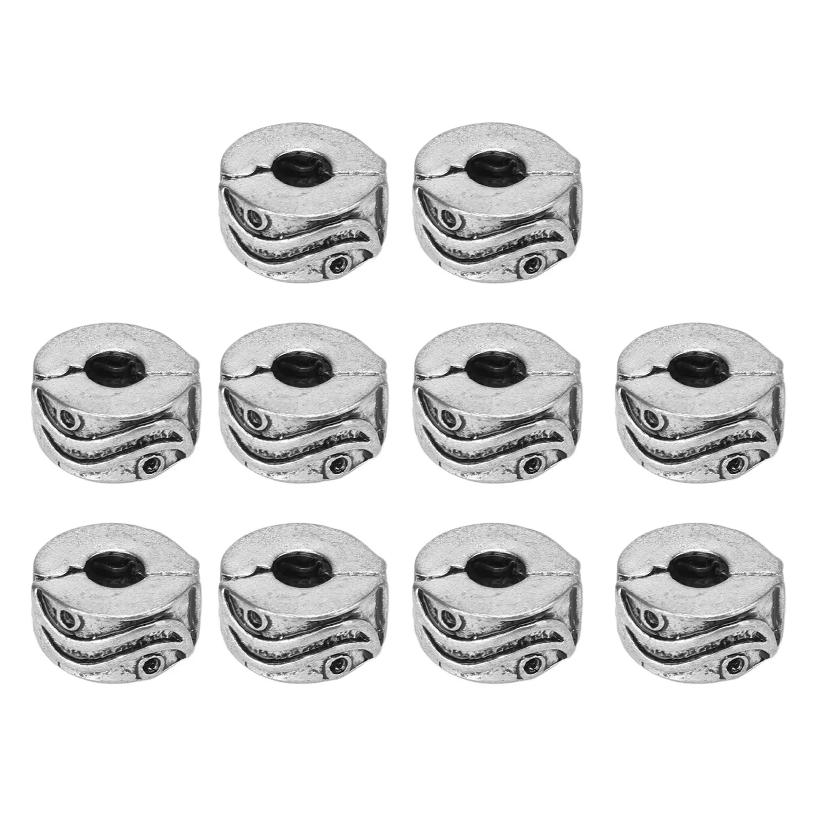 10pcs Clip Lock Beads Antique Silver Bracelet Non Slip Positioning Clip Buckle Beads DIY Hand Made Jewelry Accessories
