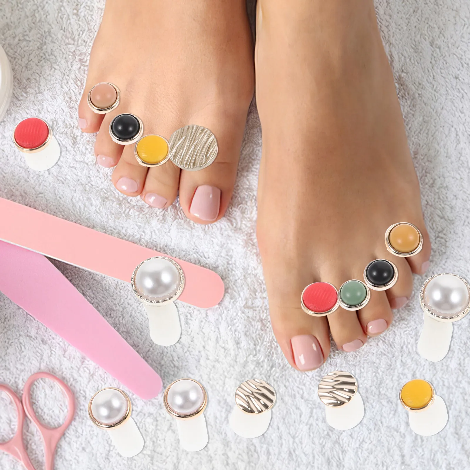 

16Pcs Silicone Toe Separators Soft Flexible Pedicure Toe Spacers for Easy Nail Polish Application Toes Separators for Women