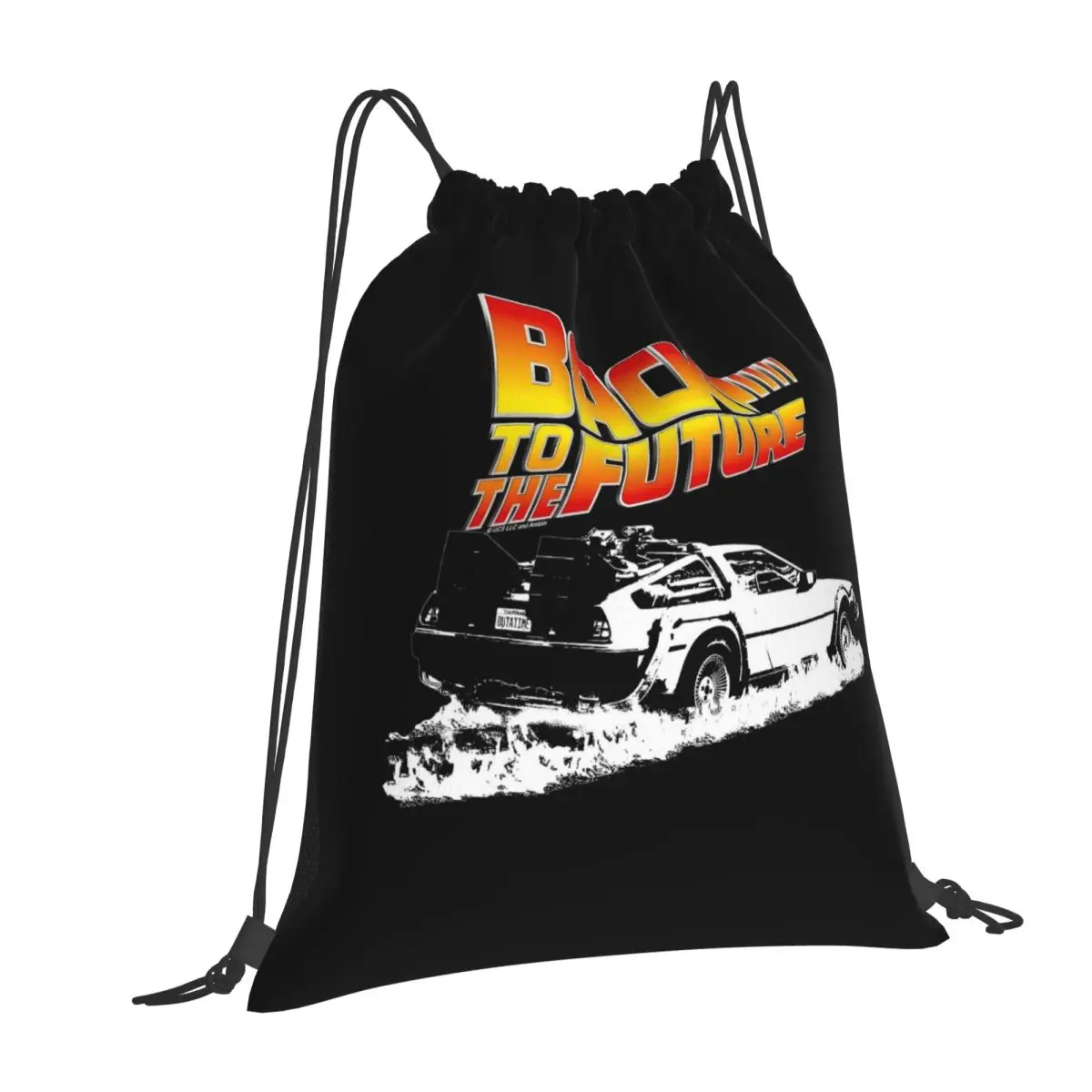 Retro Back To The Future Backpacks Portable Drawstring Bags Shoes Bag Book Bags for Travel Students view 6