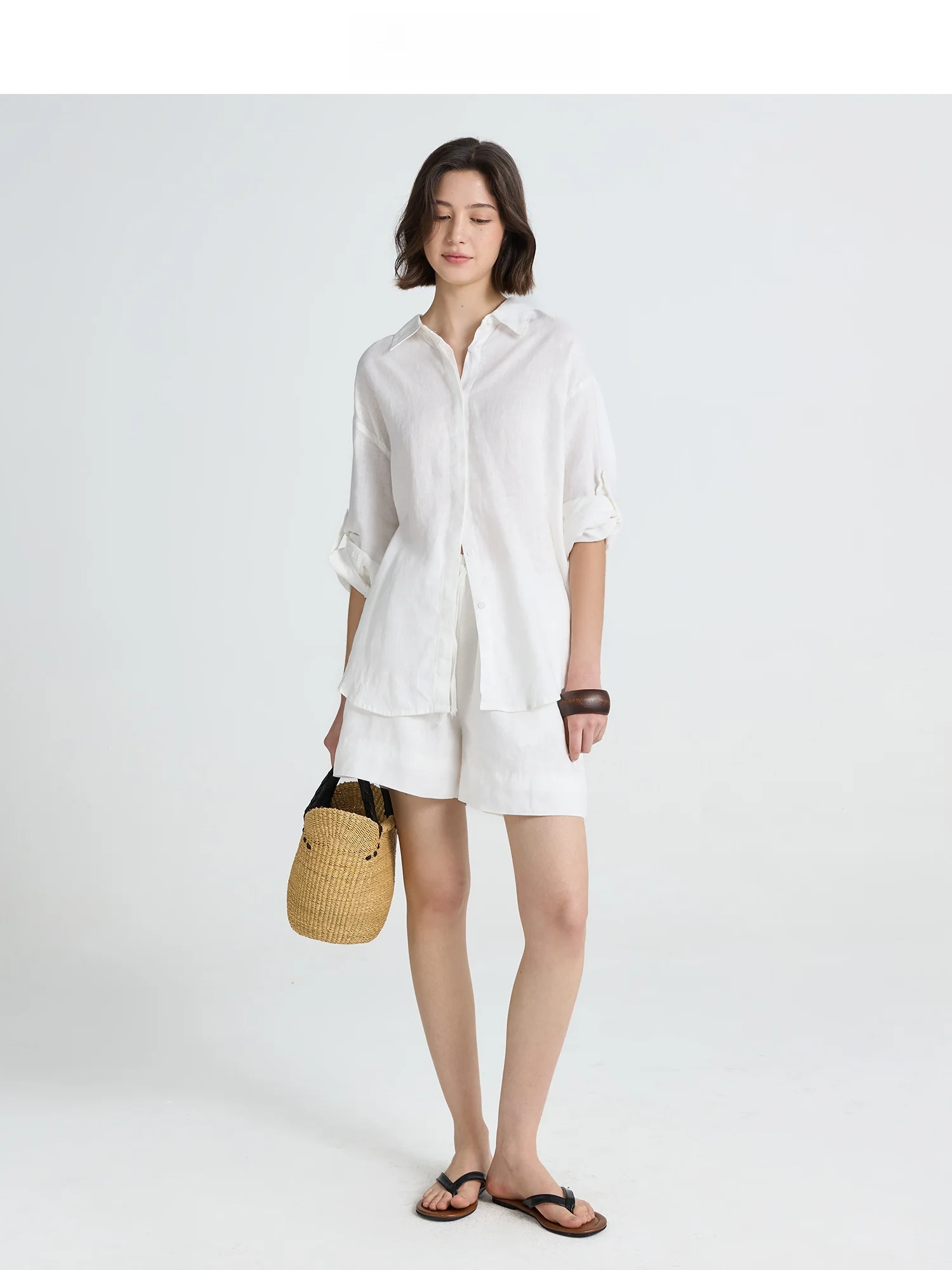 

Рубашка JINNAN из 100% льна: комфортная, в минималистичном стиле, освежающая, с коротким рукавом, женская, свободного кроя, с длинным рукавом, влагоотводящая.