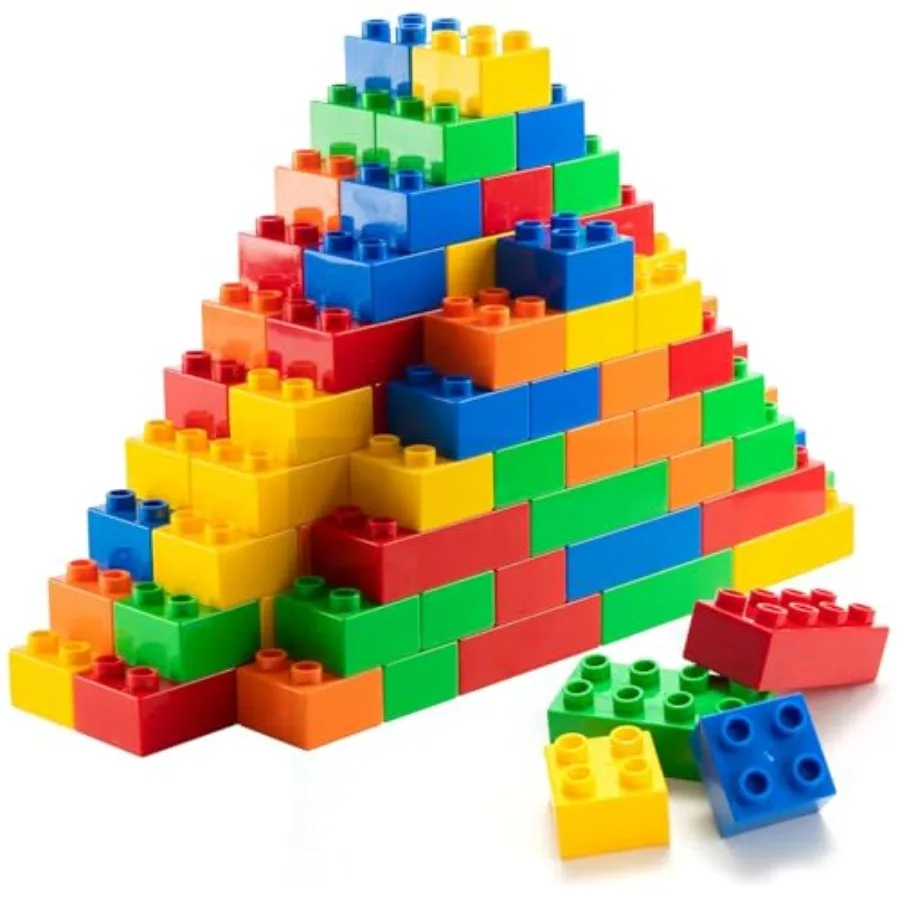 

Building Blocks for Toddlers 300 Jumbo Building Bricks with CarryingBox for EasyStorage 5-Color Build Toys and Gift Set for Kids