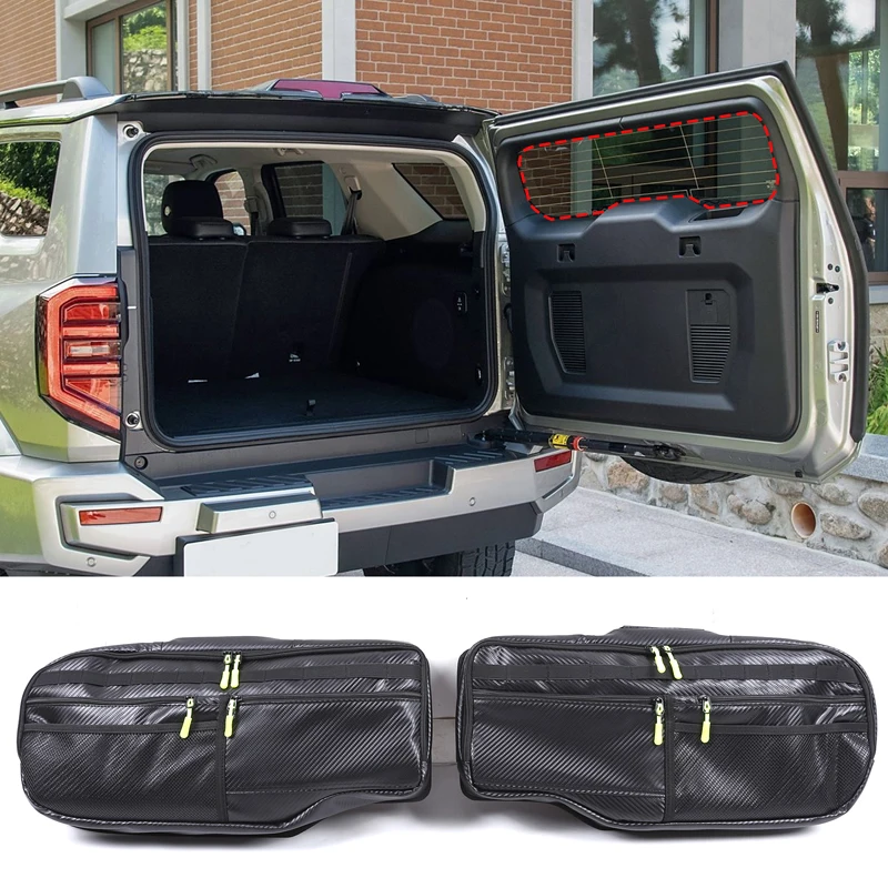 Used for Great Wall Tank 400 car trunk tailgate storage bag, window bag, car trunk organizer, carbon fiber pattern