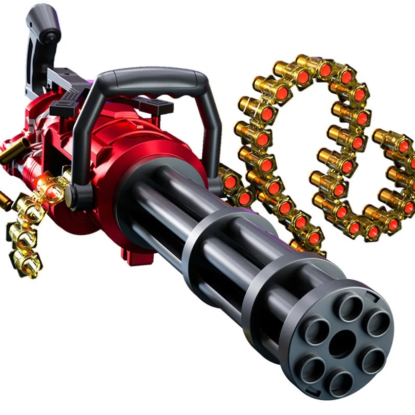 Hand Automatic Gatling Chain-Type EVA Soft Bullet Gun Ejeção Arma de brinquedo para meninos, presente de Natal