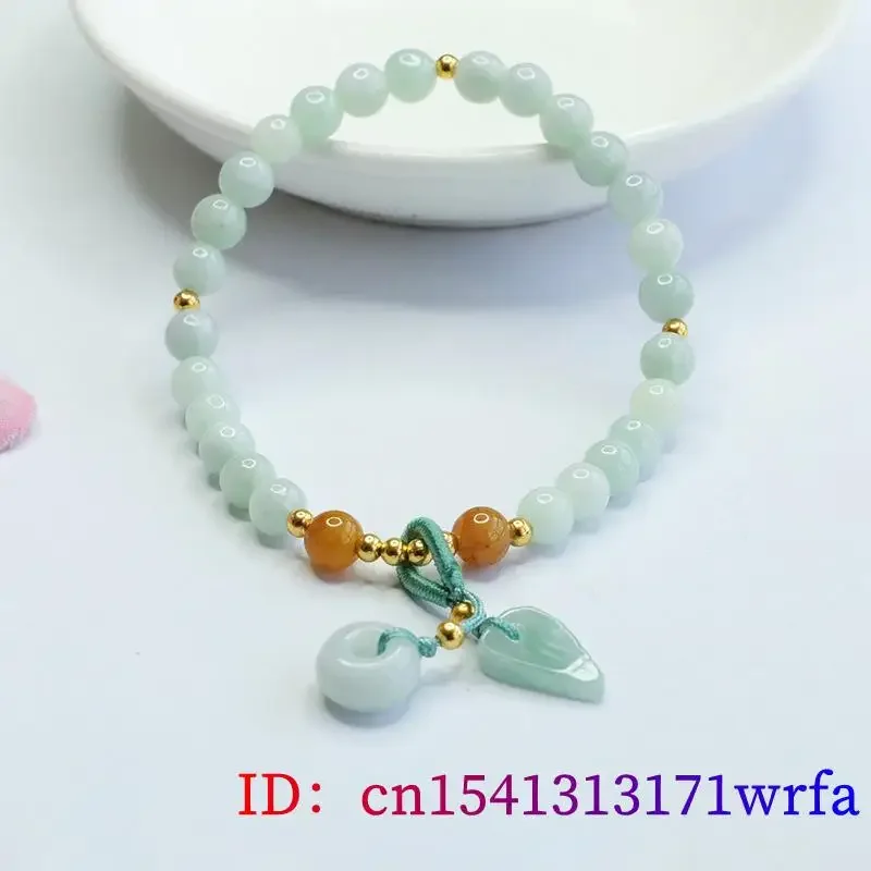 Burmese Jade Donut Armbanden Chinese Kraal Accessoires Sieraden Geschenken Echte Jadeite Amuletten Talismannen Witte Natuurlijke Designer Vrouwen