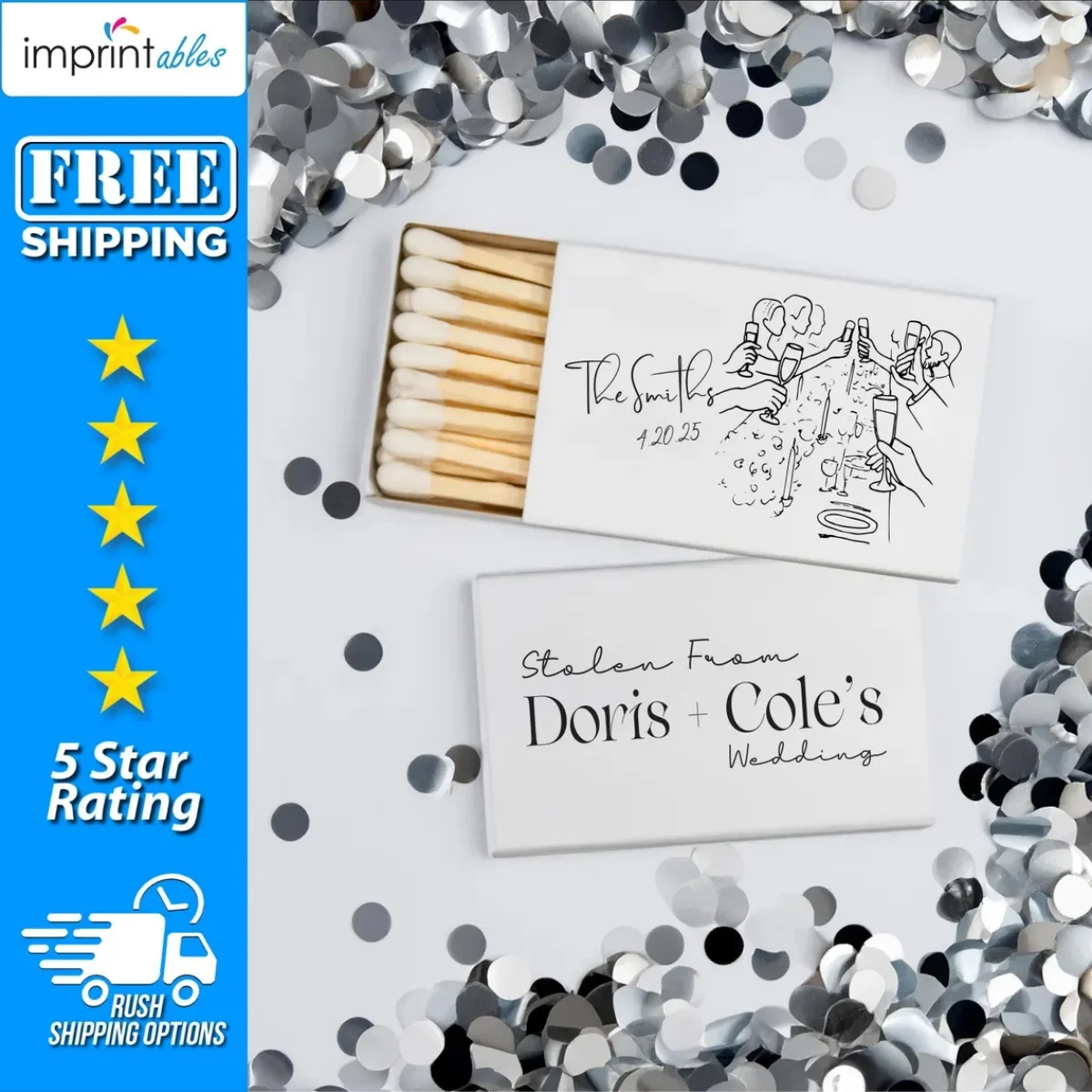 

Свадебный спичечный ящик на заказ, персонализированные спичечные коробки, спички для эскизов обеденного стола | Свадебные сувениры на заказ, изготовленные на заказ mecze — MB11