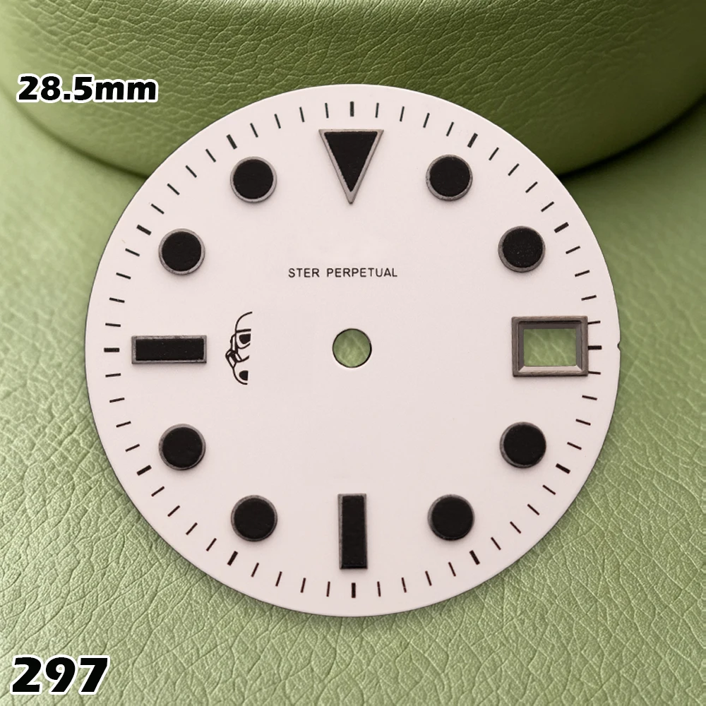 NH35/NH36 Movements Watches for men Watch Modification Accessories Repair Parts S-type 28.5mm Black Knight Dial White Dial