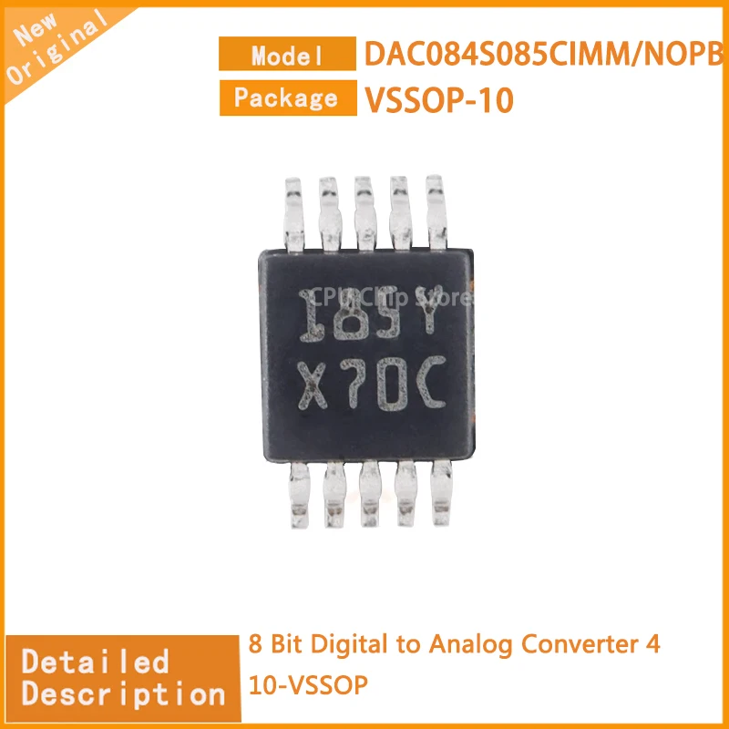 

5 шт./лот, новый оригинальный DAC084S085CIMM/NOPB DAC084S085 8-битный цифро-аналоговый преобразователь 4 10-VSSOP
