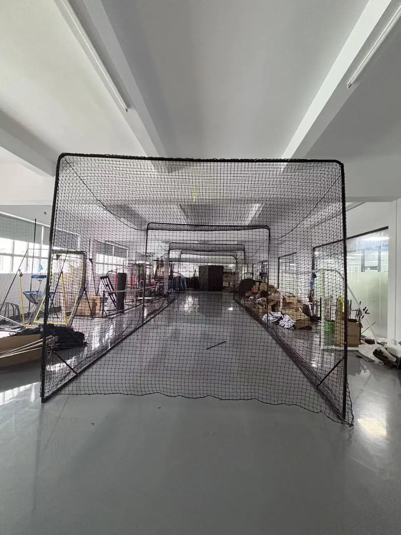 Heavy-Duty PE Baseball Batting Cage, Detachable Training Tennis Net, 2 in 1 Practice Net for Sports