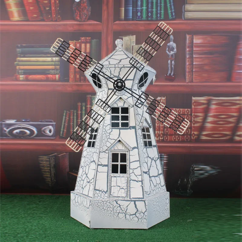 Retro props, wrought iron cafe windmill model, cinematography props, window decorations