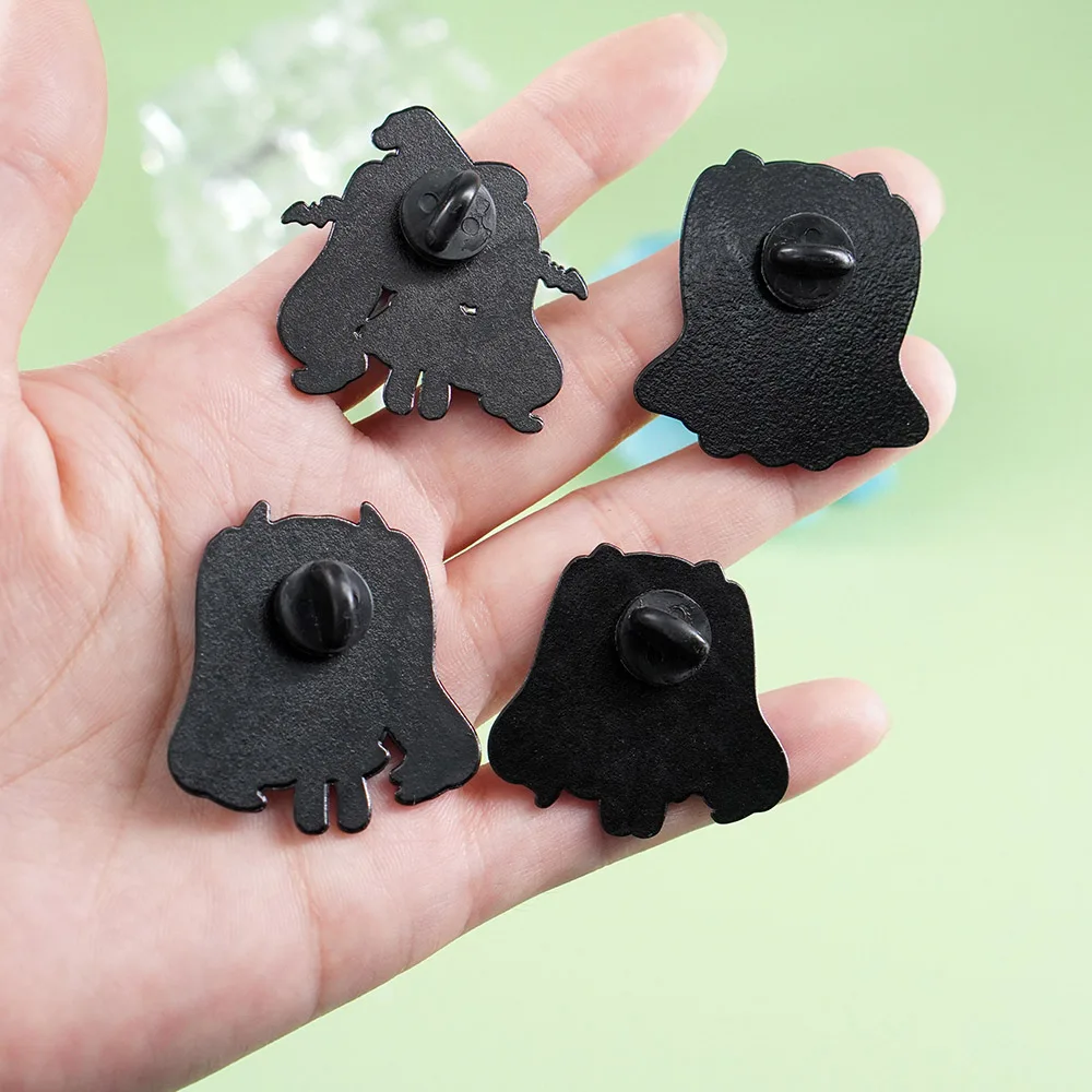 4-10Pcs Cute Blue‑haired Girl Miku Halloween Enamel Pins Ghost Witch Lapel Brooch Badge For Backpack Denim Jacket Decor Gift view 3