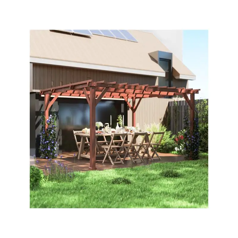 

Просторная деревянная беседка на открытом воздухе для релаксации и собраний — стильная конструкция навеса на заднем дворе