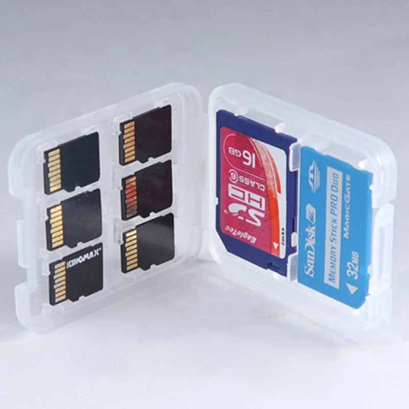 1Pc Durable And Practical Storage Case Can Hold 6pcs Of Micro SD Cards 1 Memory Stick MS Card For SD/MS/Micro SD Memory Card