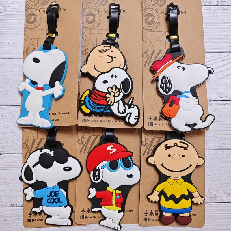 

New Snoopy Luggage Tag Cute Cartoon Baggage Pendant Anti-lost Travel Bag Name Tag Suitcase ID Label Gift for Friends