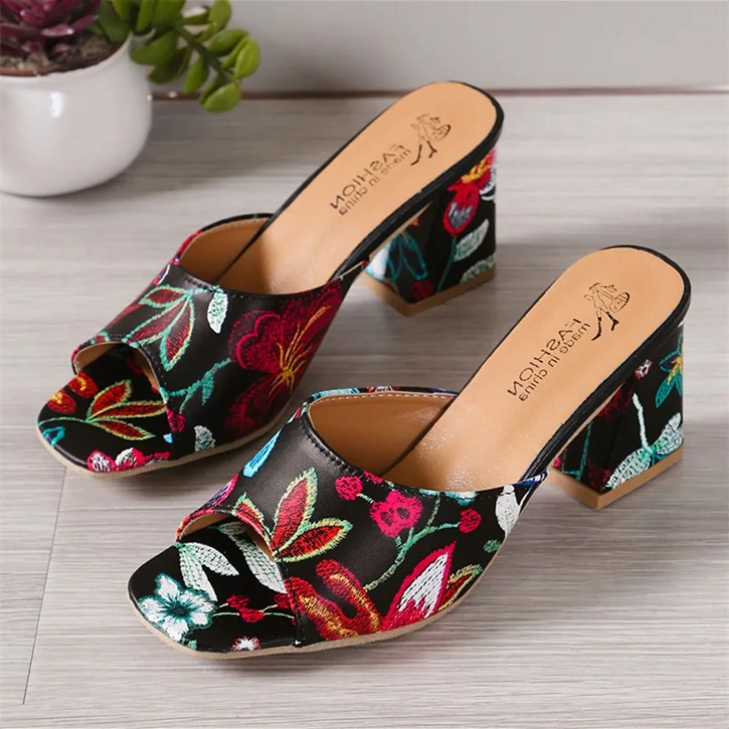 

Summer 2025 New High-heeled One-line Fish Mouth Sandals Fashion Casual Wear Women Slippers Summer Sandalias De Mujer Zapatos