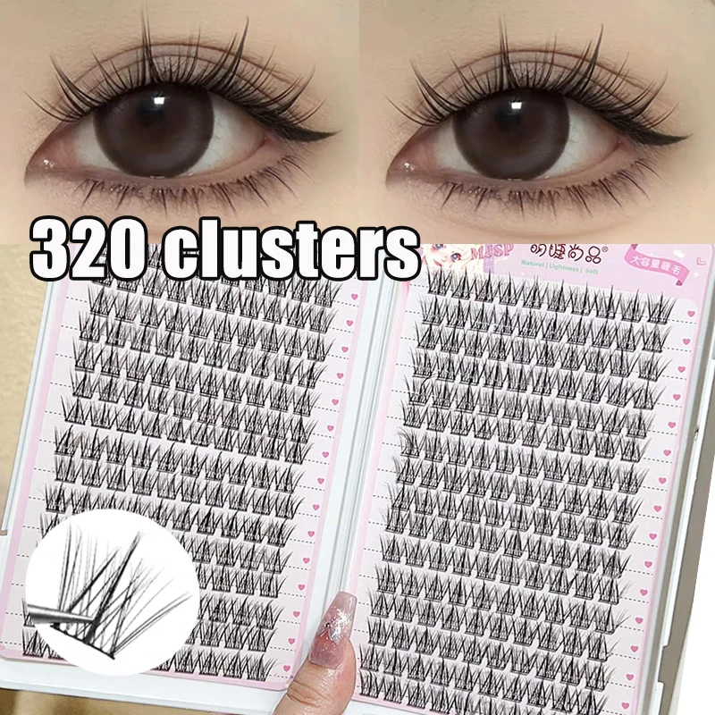 

320 Cluster Large Capacity False Eyelashes Individual Cluster Segmented Manga Lashes Lightweight Soft Lash Extension Makeup Tool