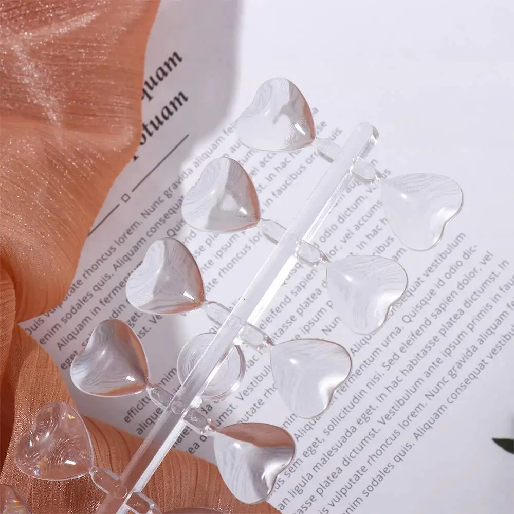 Esmalte de uñas duradero, práctica cuadrada en forma de corazón, exhibición de Color de uñas acrílicas, herramientas para uñas, estante de muestra de Color, tarjeta de Color de uñas transparente