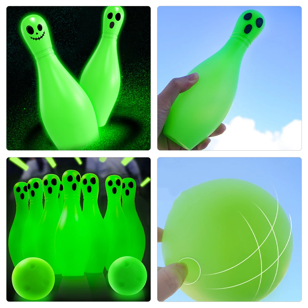 

1 Set Luminous Bowling Pin For Indoor Outdoor In The Plaything Halloween Supplies Party Bowling Set Theme